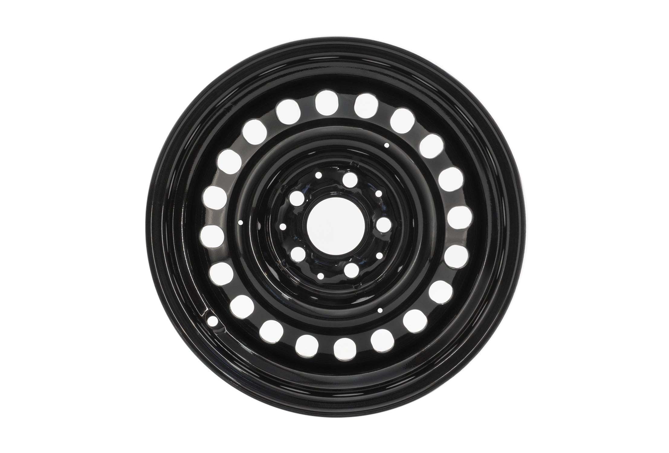 GoWesty 15-inch steel wheel for bus and Vanagon 2WD/4WD vehicles, showing a close-up of the durable, silver-finished rim.