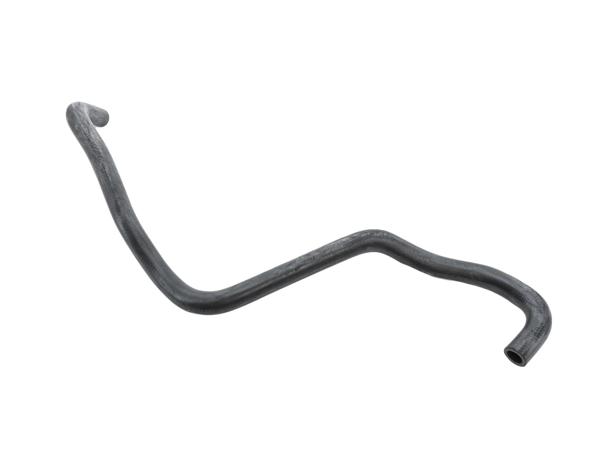 GoWesty front heater core hose return installed in vehicle, showing durable rubber material and connection points for coolant system.