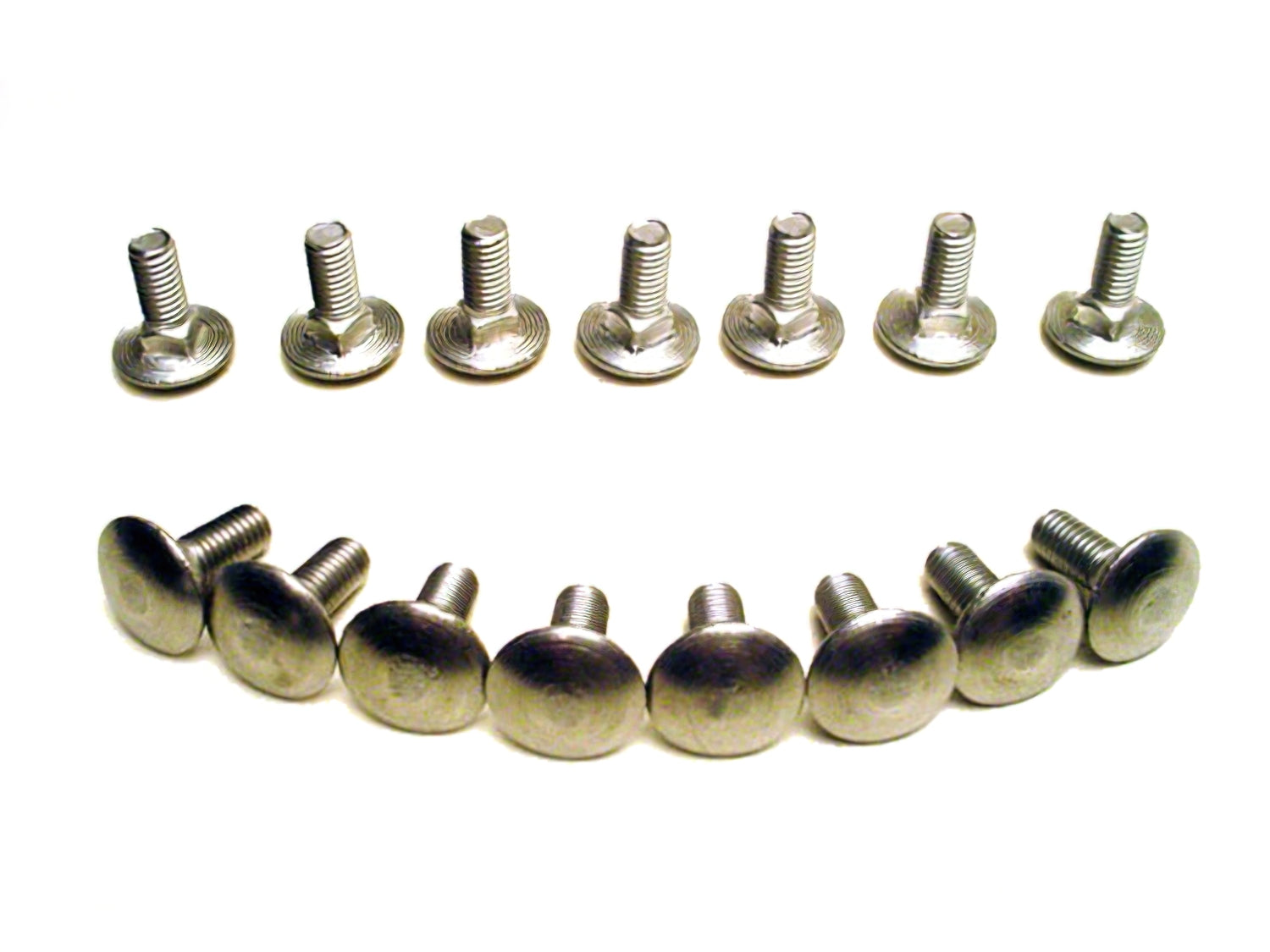 GoWesty Pop-Top Carriage Bolts for Vanagon, close-up showing shiny metal bolts used for roof or body installation.