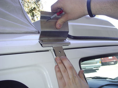 GoWesty Eurovan awning mounting kit with brackets and hardware for easy installation of awnings on the vehicle.