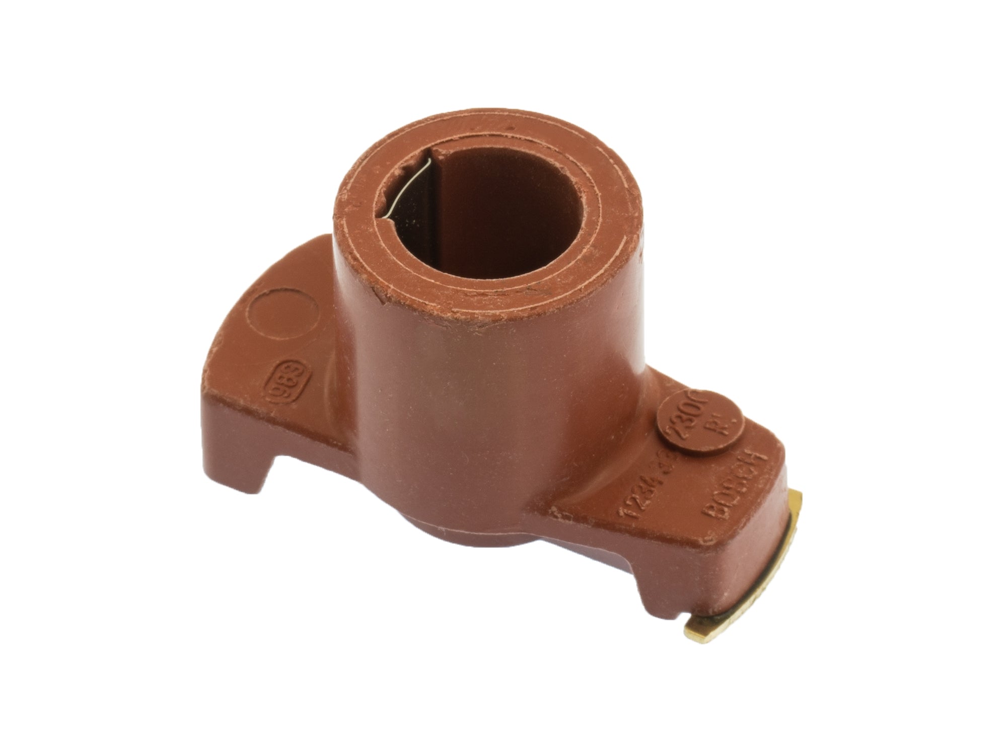 GoWesty electronic ignition rotor for early Vanagon, close-up of the black plastic and metal component used in vehicle ignition systems
