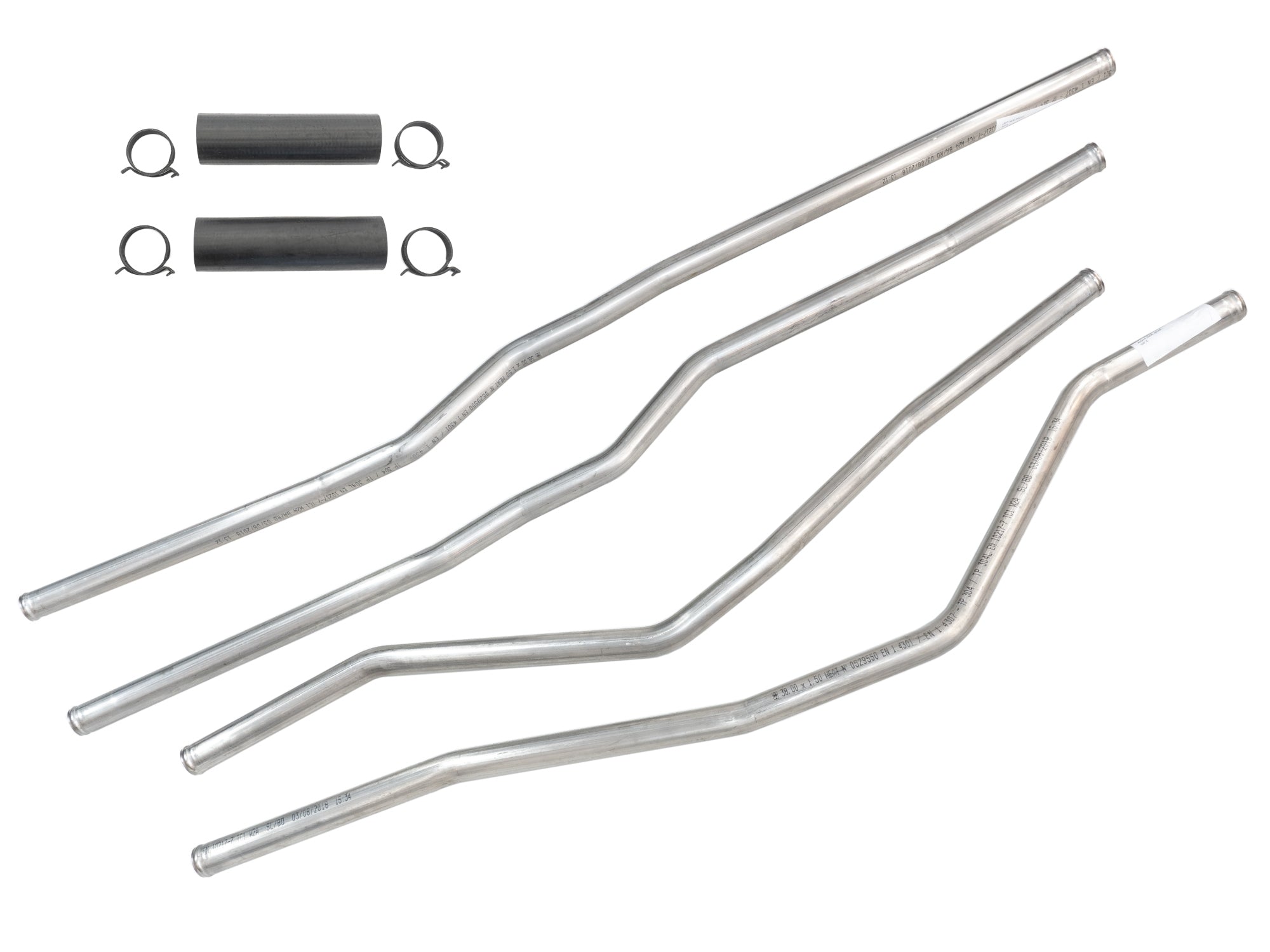 GoWesty stainless steel coolant pipe set for 2WD vehicles, includes two cooling pipes for improved engine performance.
