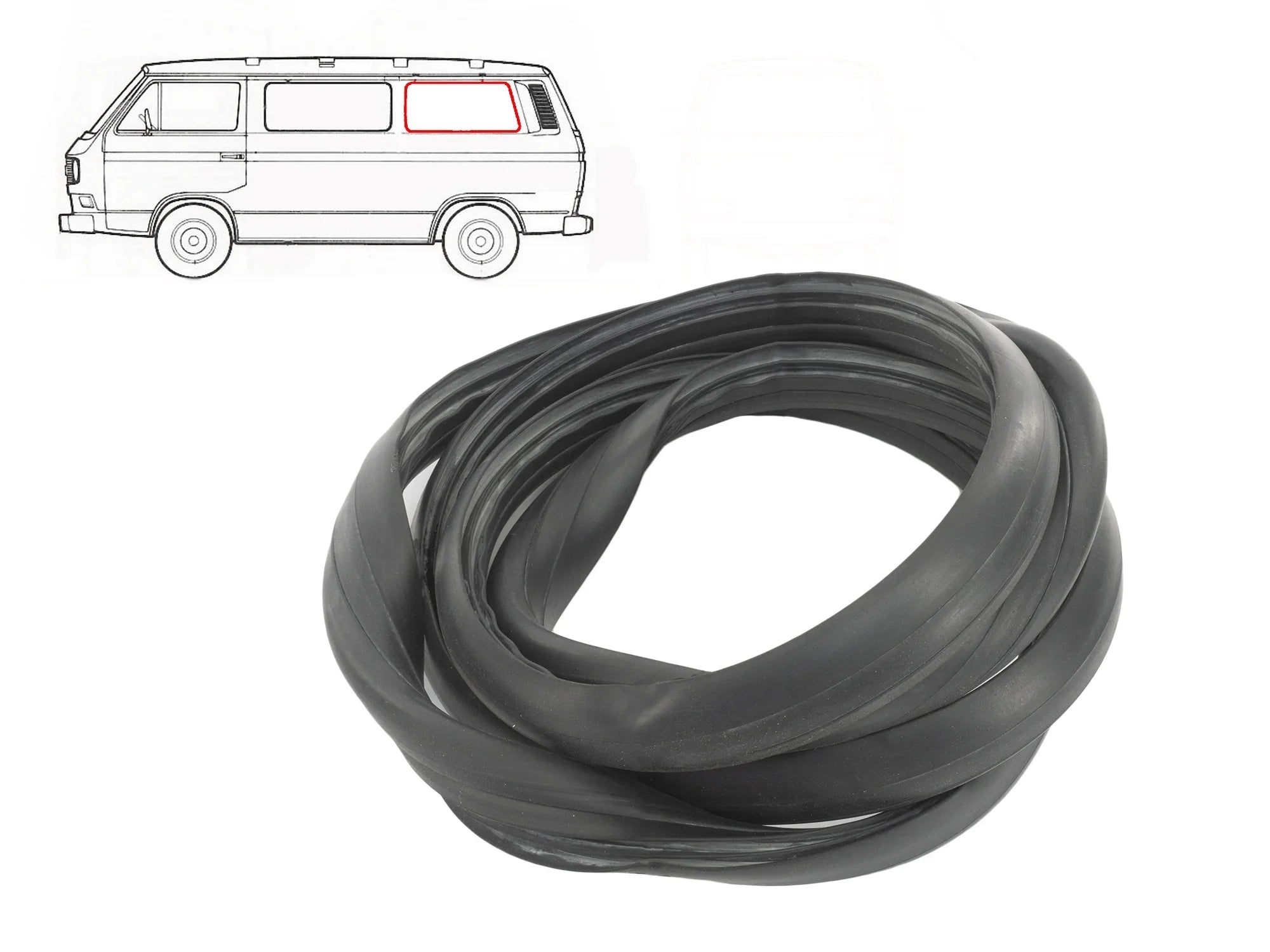 Rear Side Window Seal without Groove [Vanagon]