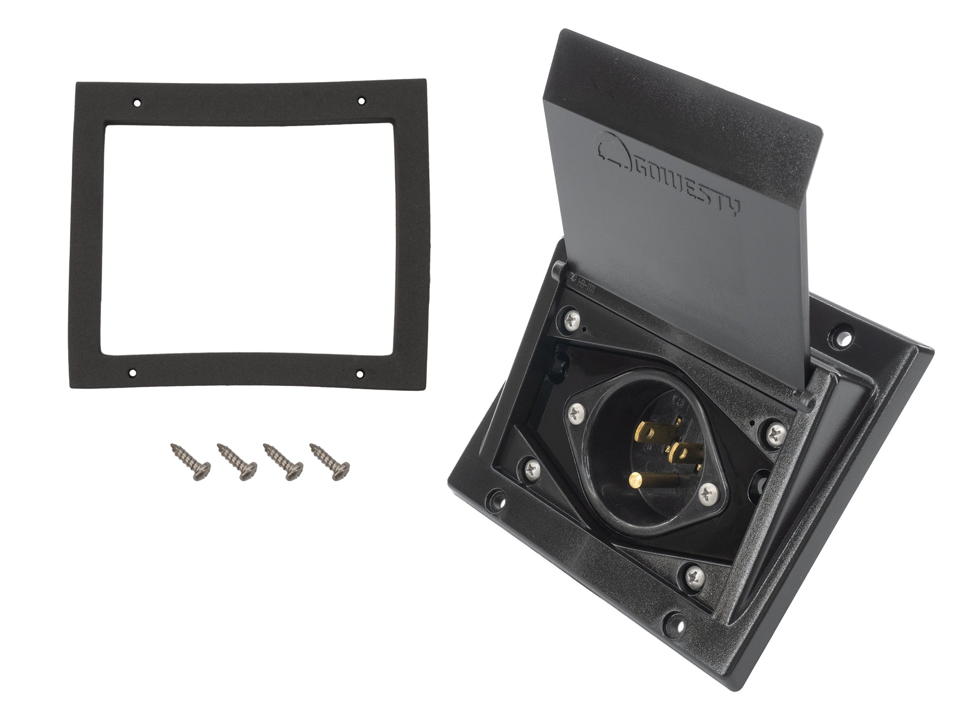 GoWesty 110 Volt electrical hook-up box for camper van electrical connections, designed for GoWesty camper parts.