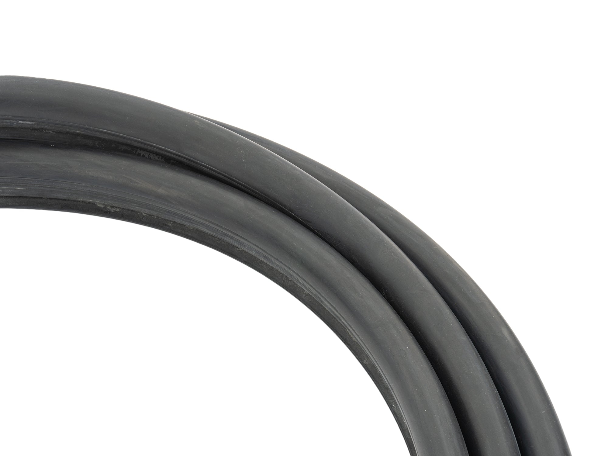 GoWesty Windshield Seal without Groove for Vanagon, close-up of black rubber seal showing fit and texture.