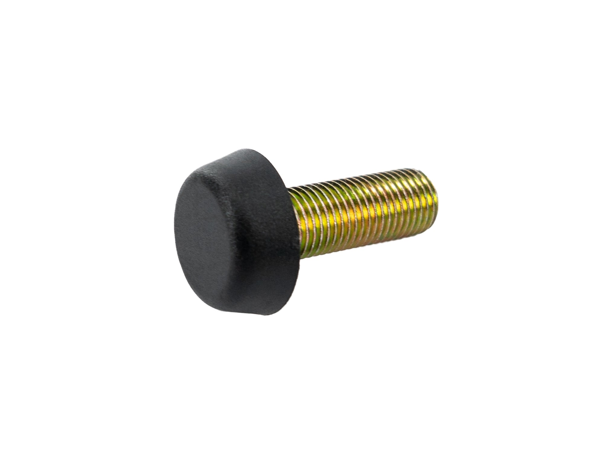 GoWesty bolt and cap replacement for front seat belt on 1980-91 Vanagon, showing the metal bolt and plastic cap assembly.