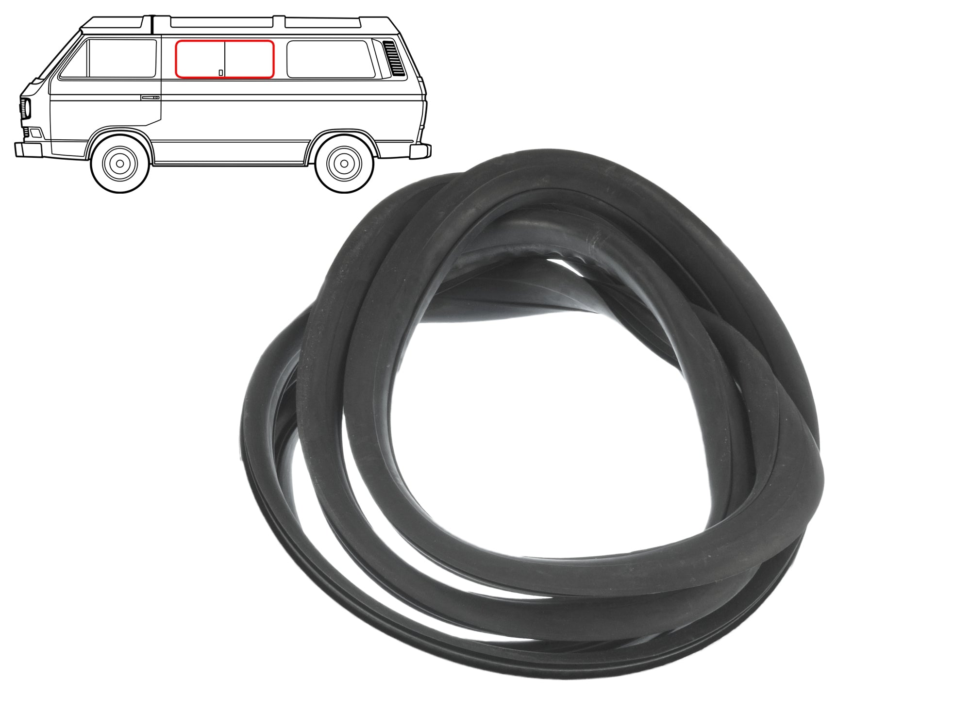 Window Seal without Groove (L/R Middle Side) [Vanagon] - OVERLANDERS Outfitter