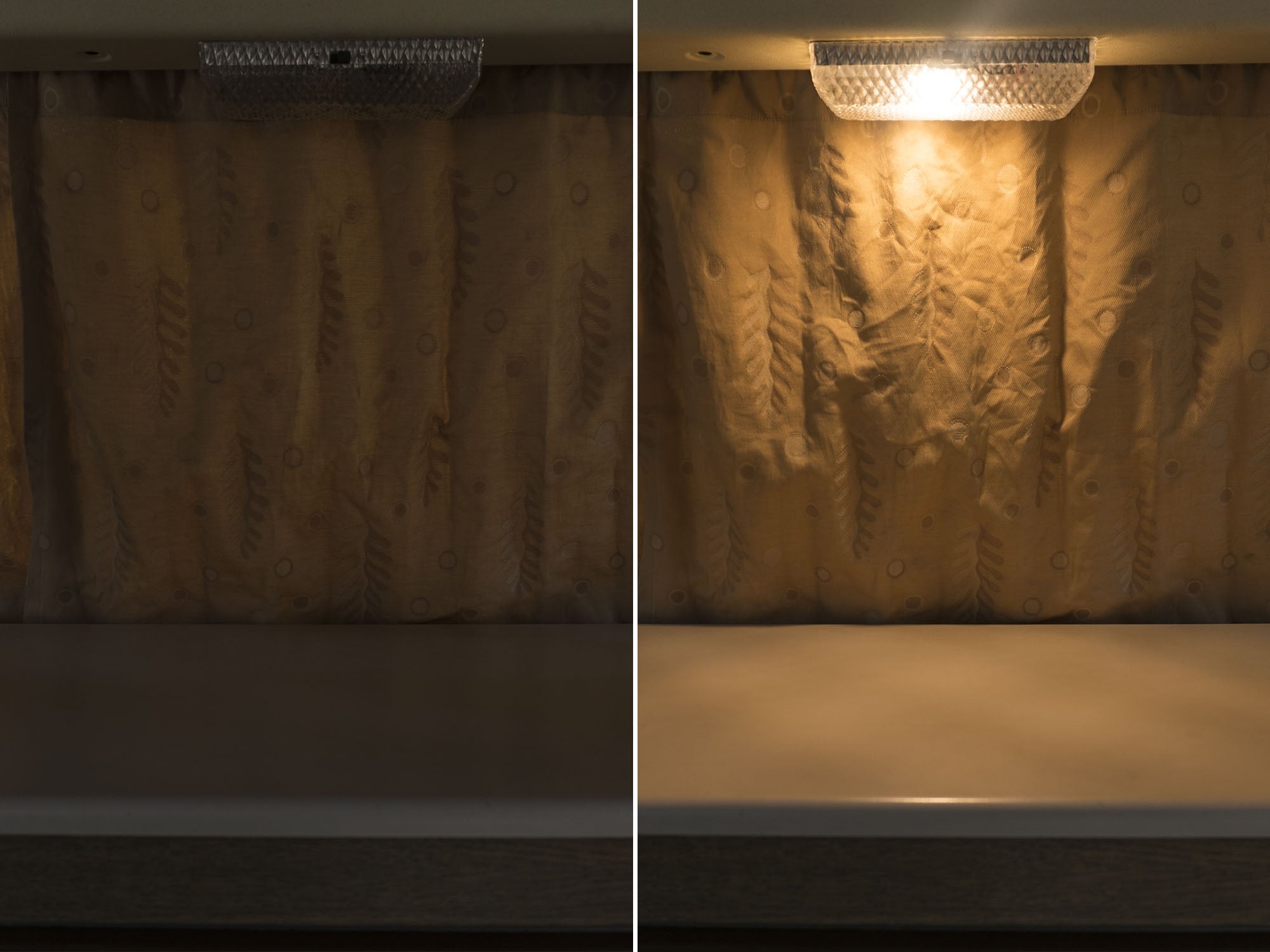 GoWesty LED bulb for Early Camper interior lighting, showing a bright, energy-efficient light bulb in a camper setting