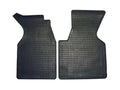 GoWesty Eurovan rubber floor mat set showing textured black mats with fitted edges for vehicle interior protection.