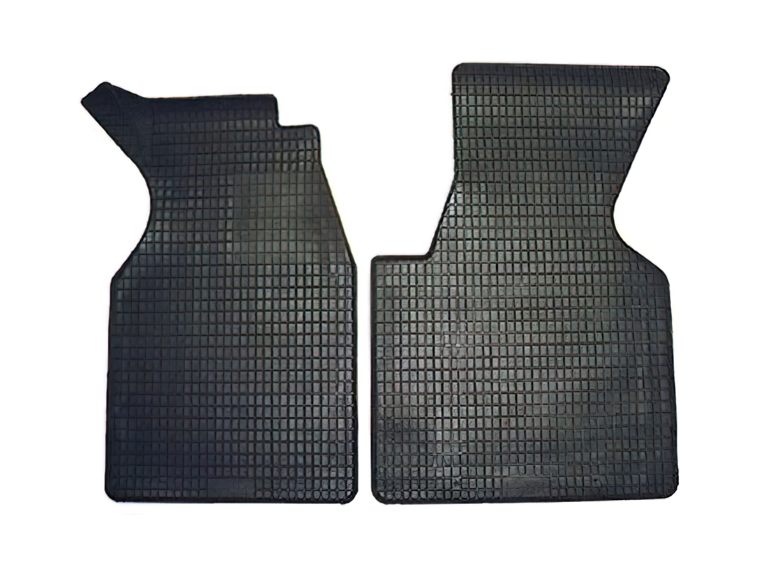 GoWesty Eurovan rubber floor mat set showing textured black mats with fitted edges for vehicle interior protection.