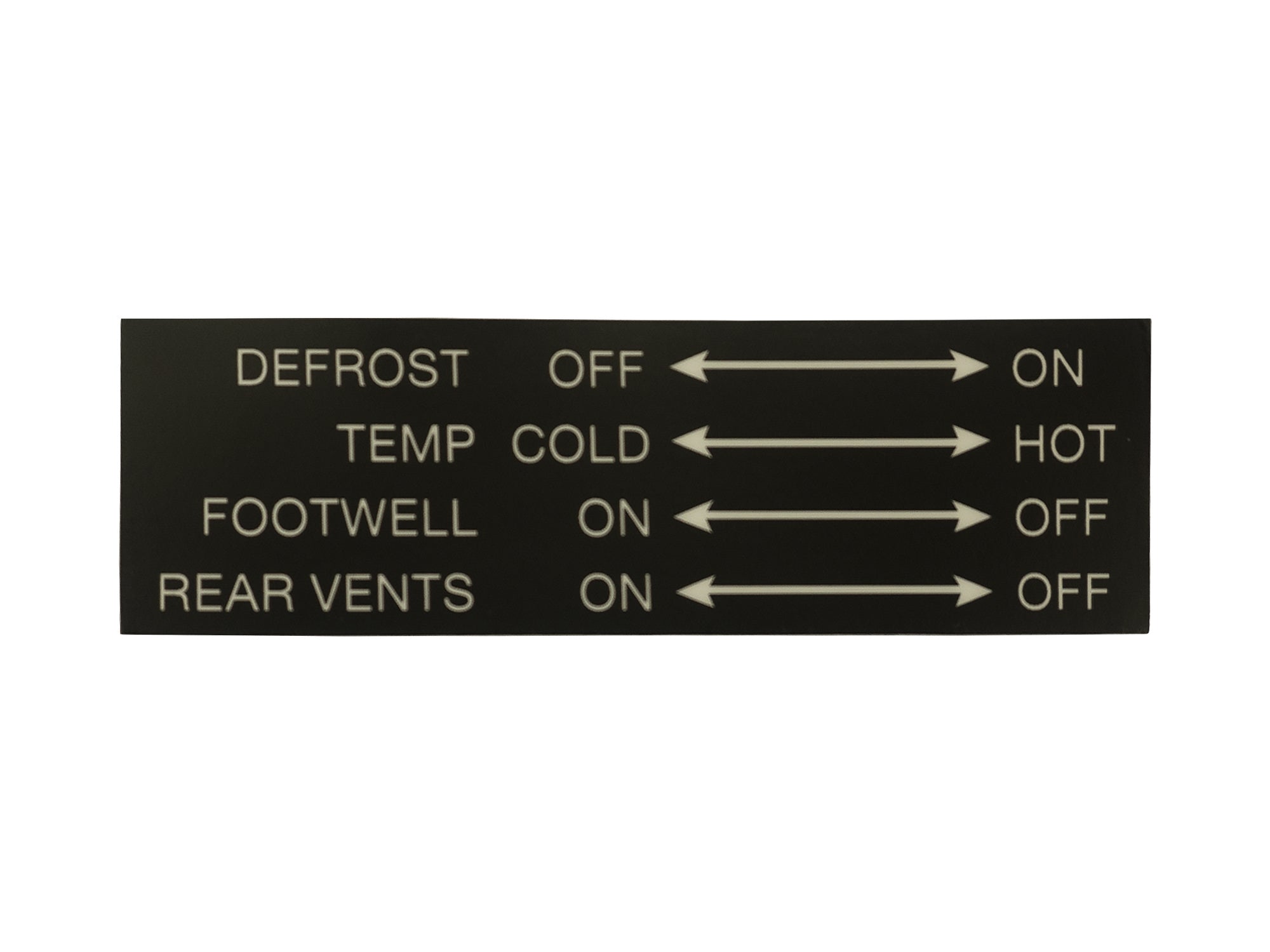 Climate Control Decal [Vanagon] - OVERLANDERS Outfitter