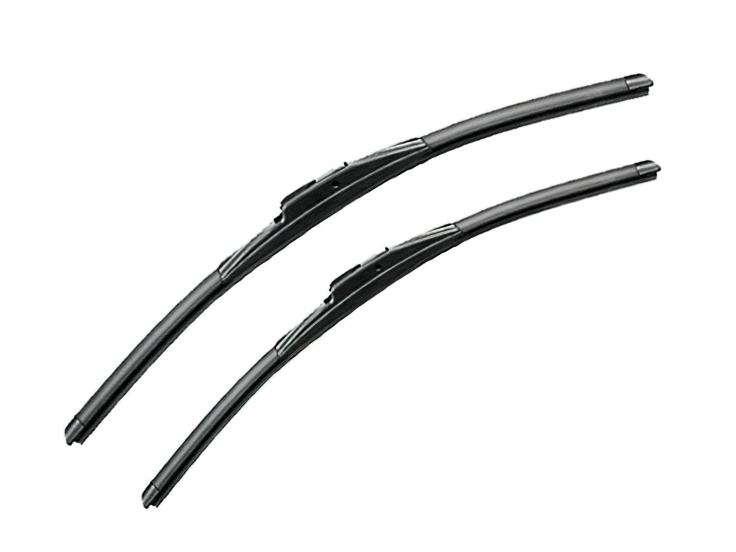 Heavy-duty extended length wiper set for Vanagon from 1980-1991, by GoWesty, shown on a vehicle with wipers installed.