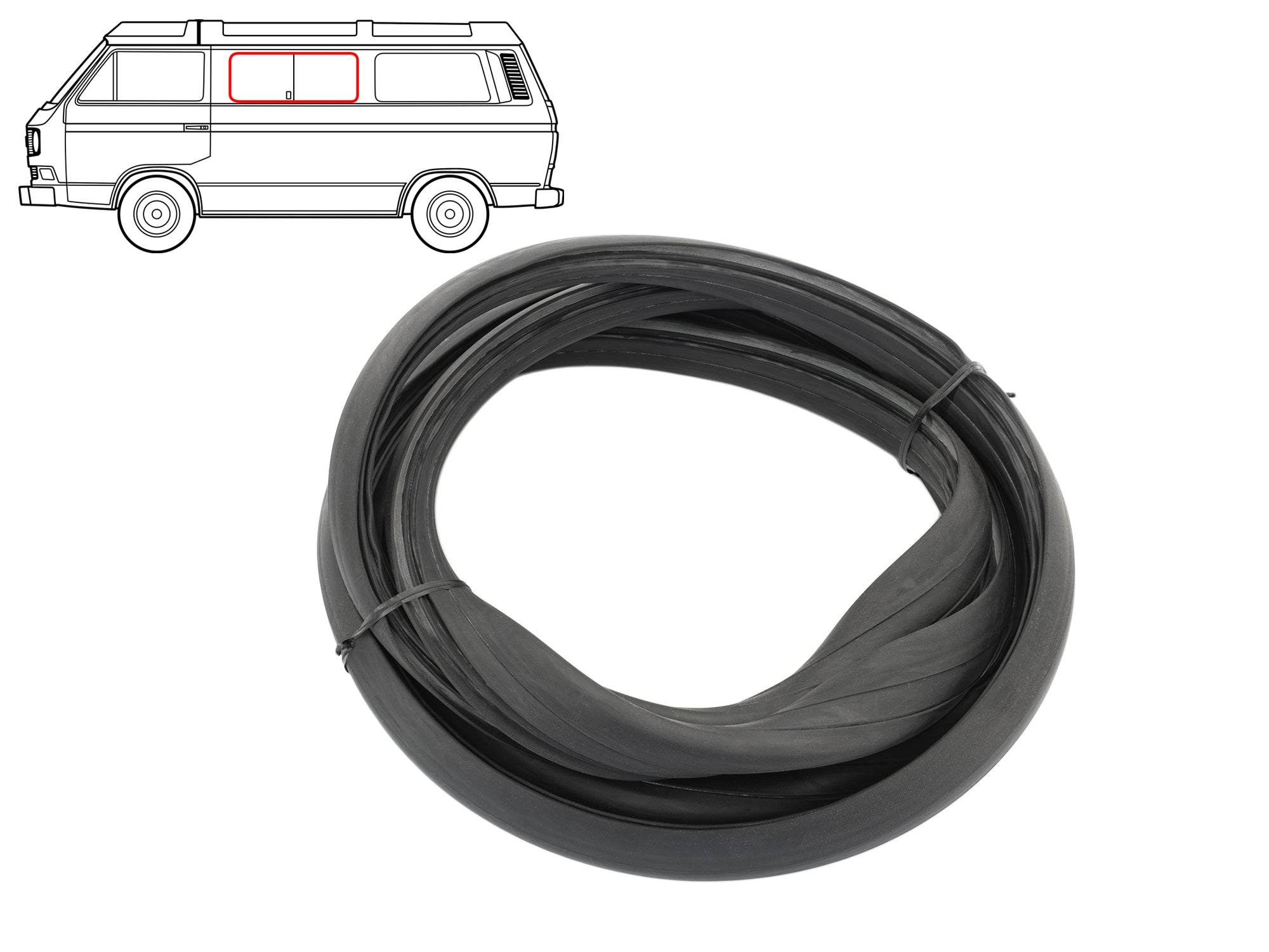 Window Seal without Groove (L/R Middle Side) [Vanagon] - OVERLANDERS Outfitter