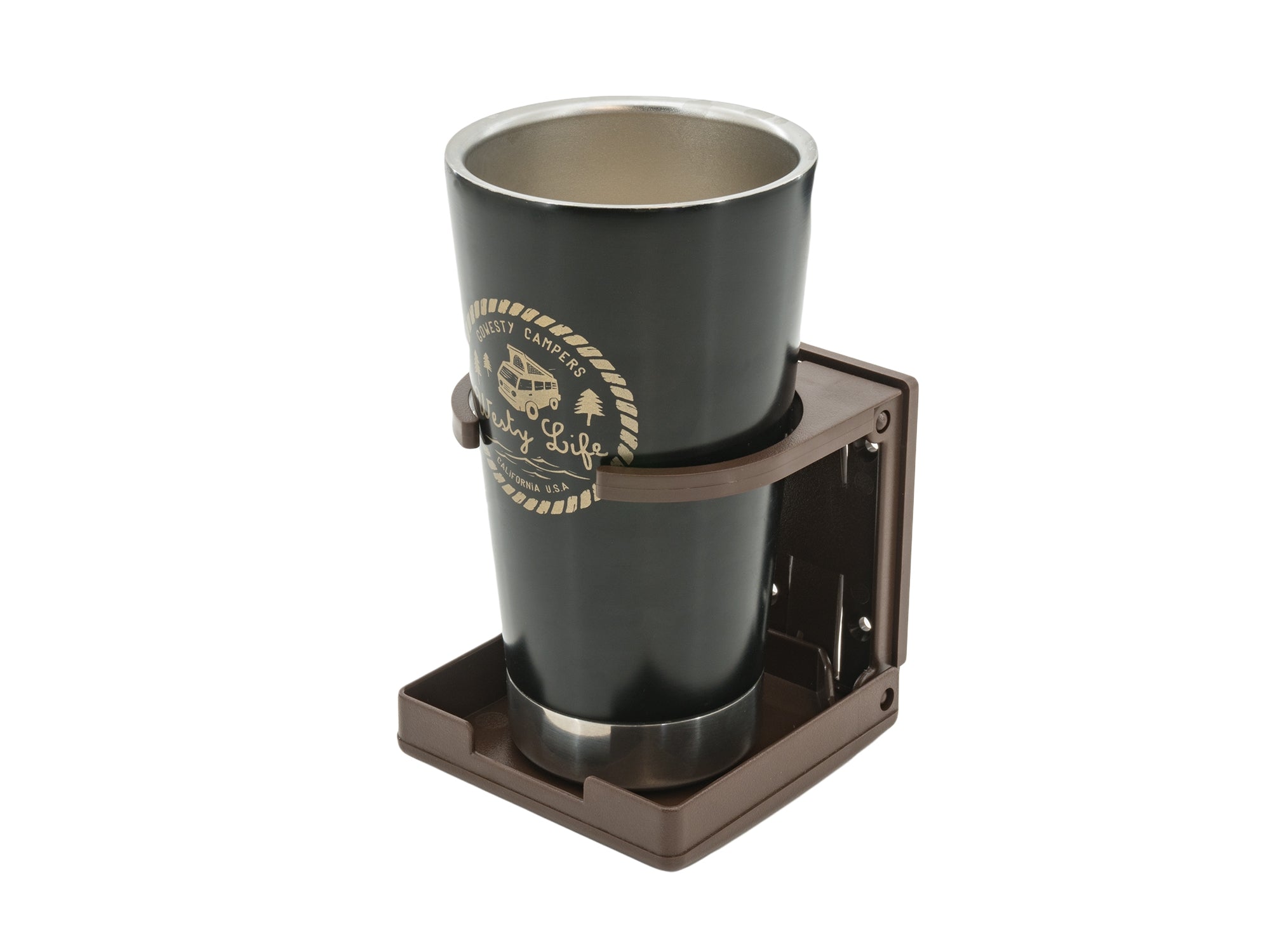 Folding Cup Holder with Adjustable Ratcheting Arms - OVERLANDERS Outfitter