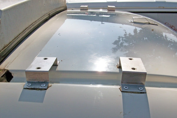 GoWesty luggage rack mounting brackets for Eurovan and Winnebago, sturdy unclassified brackets shown in the image.