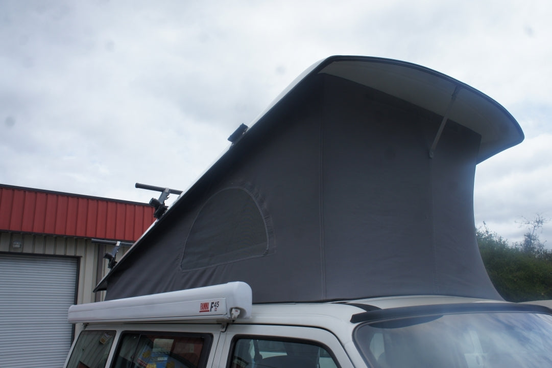 GoWesty Eurovan awning mounting kit with metal brackets and hardware for secure rooftop installation.