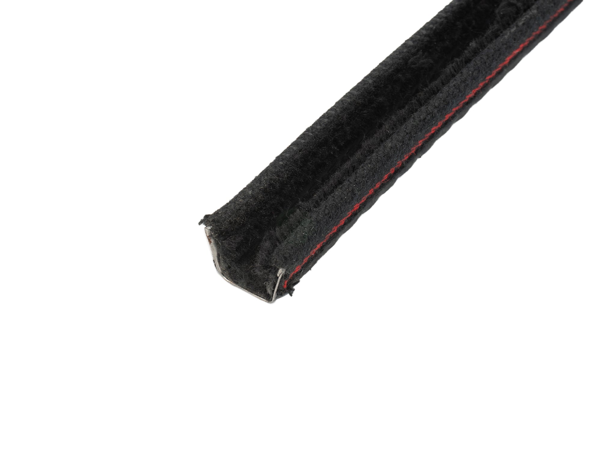 GoWesty front felt channel strip for 1968-79 VW Bus, left or right side, showing the black felt and metal mounting edges.