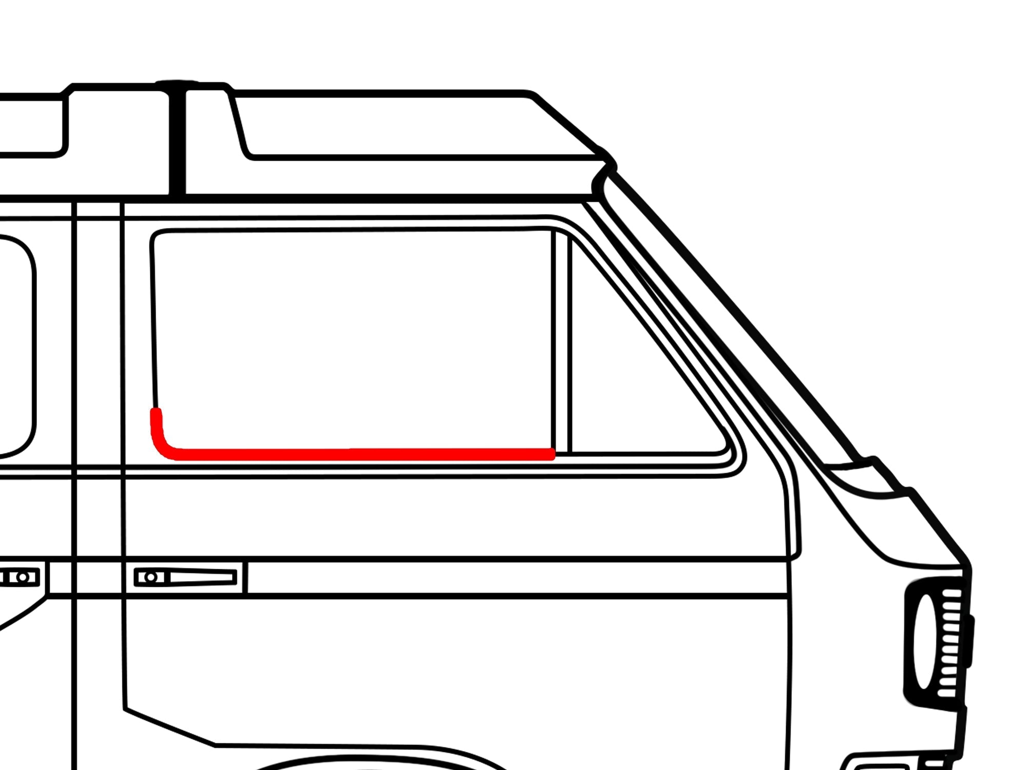 Window Scraper without Groove - Outside Passenger/Inside Driver [Vanagon] - OVERLANDERS Outfitter