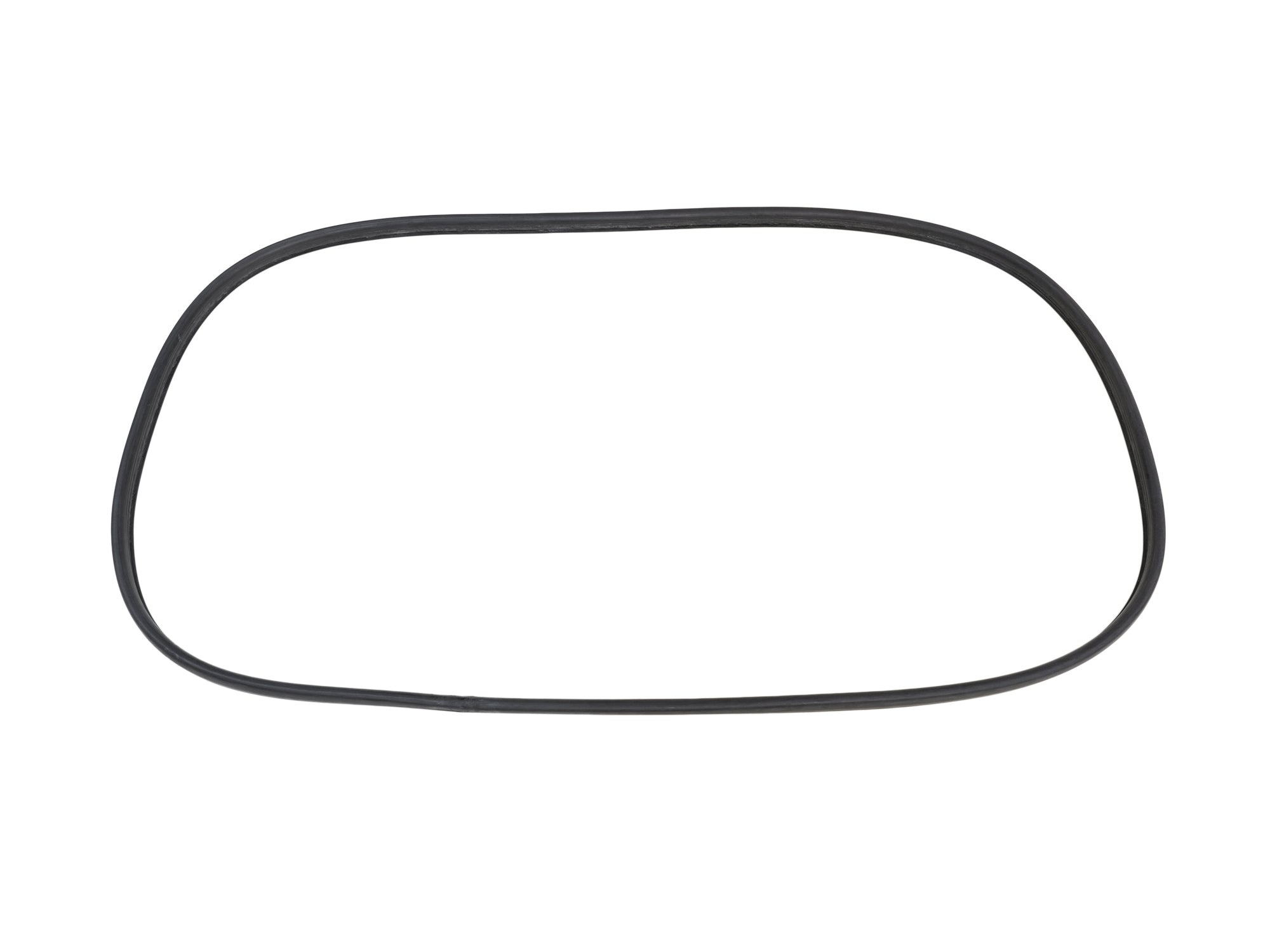 GoWesty Vanagon windshield seal without groove, close-up view showing flexible rubber material and installation edge.