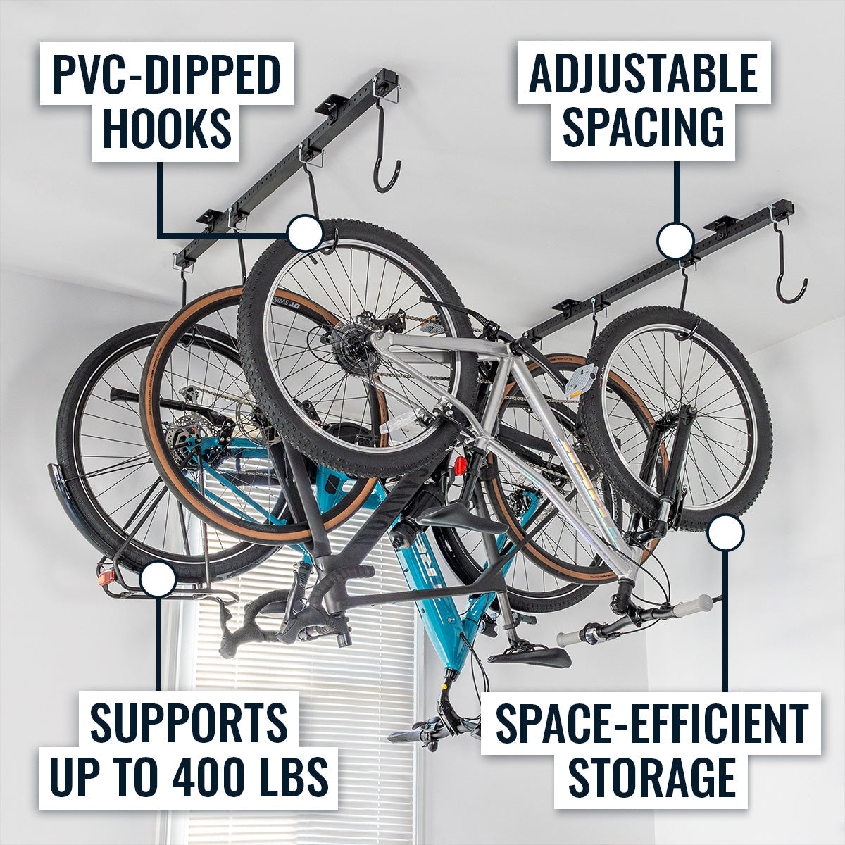 Ceiling Bike Rack | G-Bike Ceiling | Holds up to 8 Bikes - OVERLANDERS Outfitter