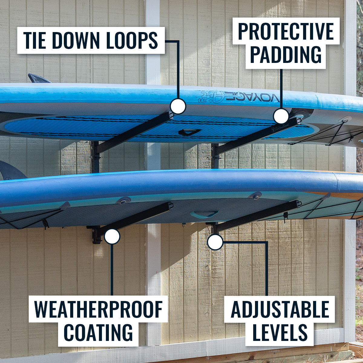 Sandbridge SUP & Surfboard Storage | Outdoor Adjustable Rack | 2 Level - OVERLANDERS Outfitter