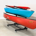 G-Watersport 3 Kayak & Canoe Rack | 3 Levels With Wheels | Single-Sided | Black - OVERLANDERS Outfitter