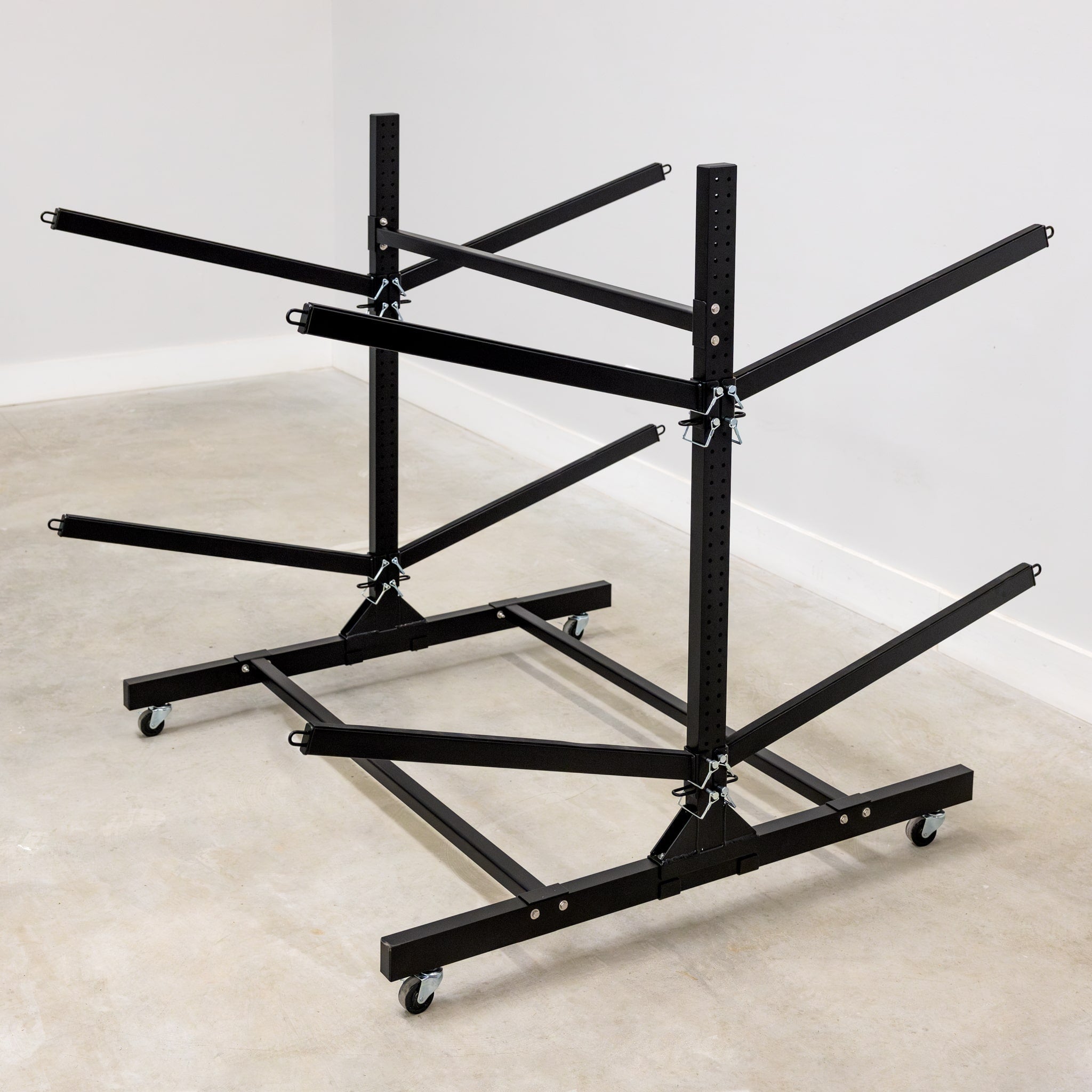 G-Watersport 4 Kayak & Canoe Rack | 4 Levels With Wheels | Double-Sided | Black - OVERLANDERS Outfitter