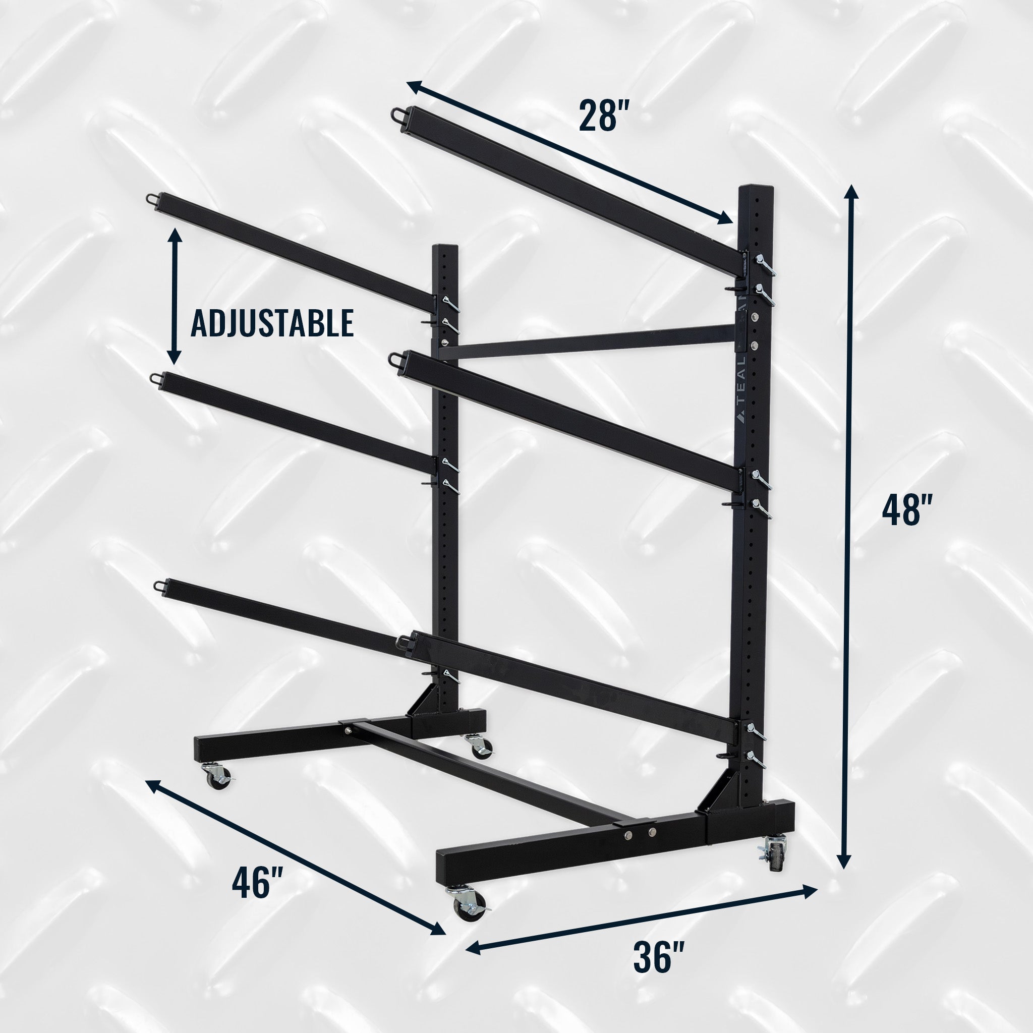 G-Watersport 3 Kayak & Canoe Rack | 3 Levels With Wheels | Single-Sided | Black - OVERLANDERS Outfitter
