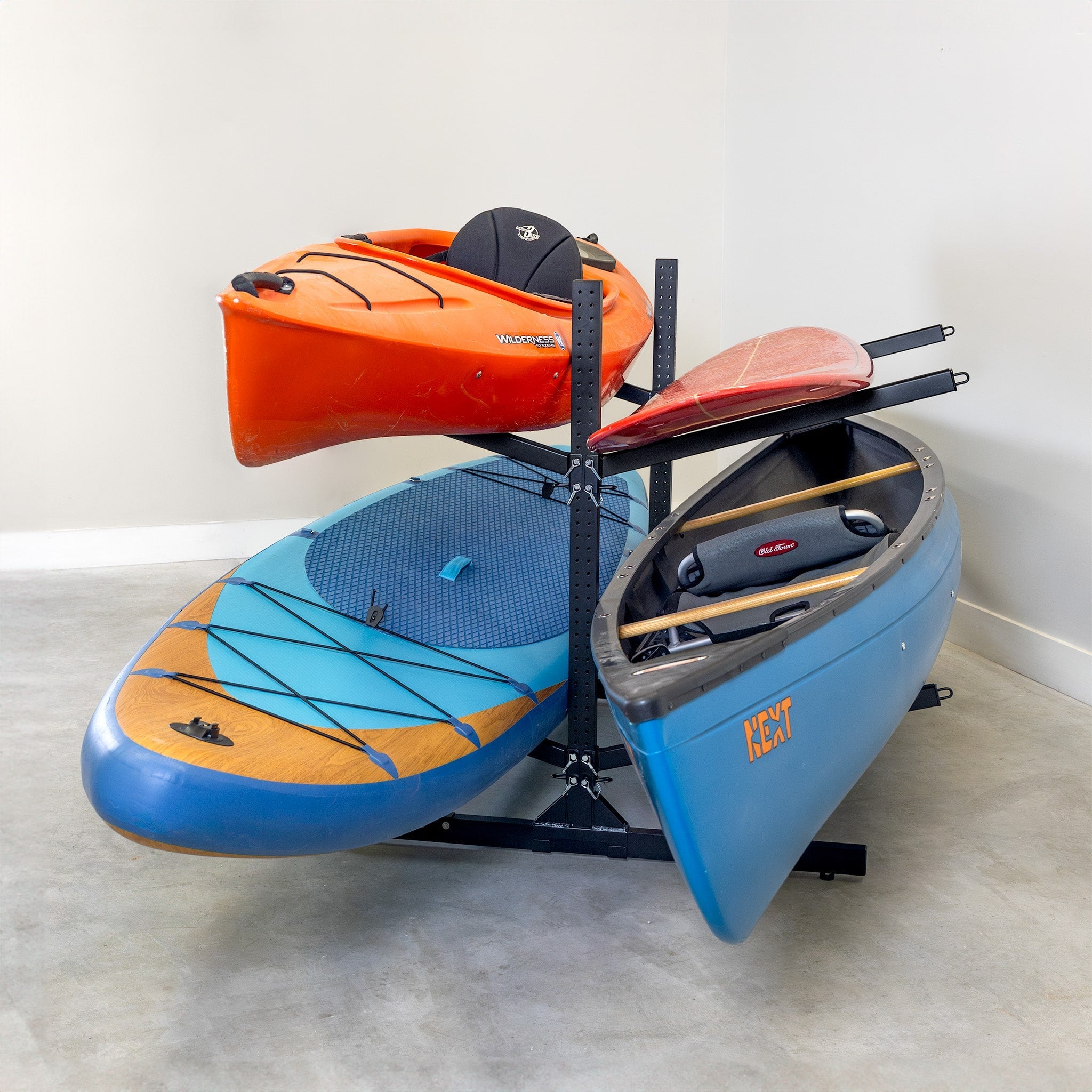 G-Watersport 4 Kayak & Canoe Rack | 4 Levels | Double-Sided | Black - OVERLANDERS Outfitter