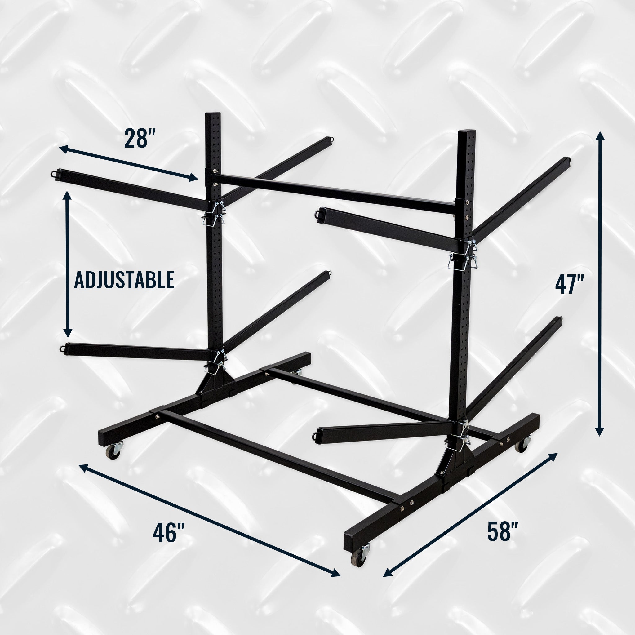 G-Watersport 4 Kayak & Canoe Rack | 4 Levels With Wheels | Double-Sided | Black - OVERLANDERS Outfitter