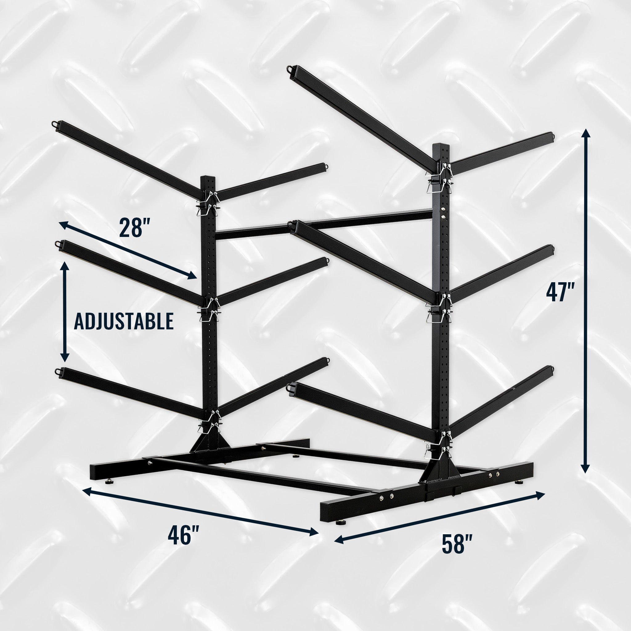 Freestanding 6-Level Double-Sided Kayak & Paddleboard Storage Rack – Black - OVERLANDERS Outfitter