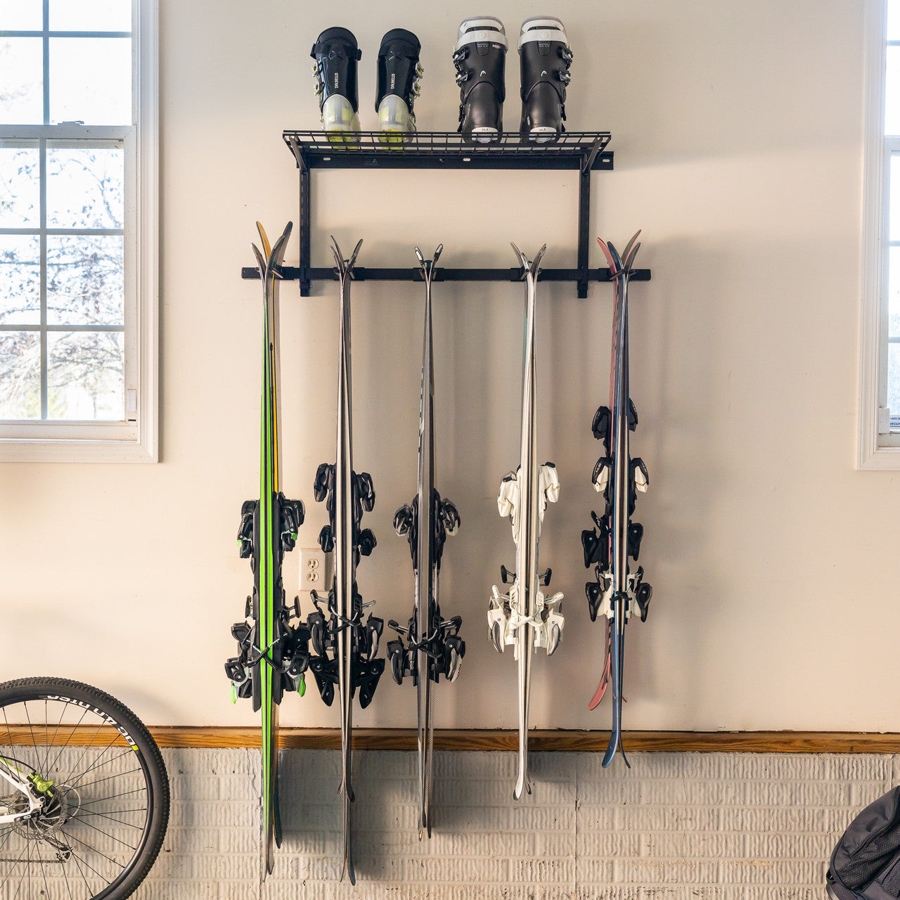 Solitude Ski Wire Shelf | Adjustable Wall Storage System | Holds 10 Pairs of Skis - OVERLANDERS Outfitter