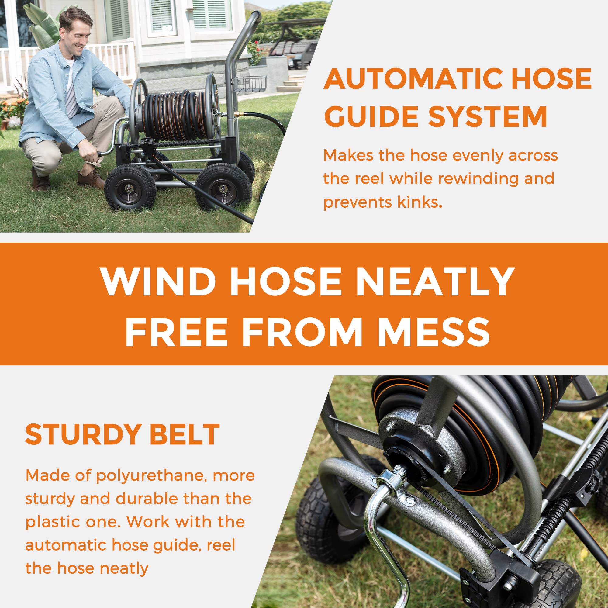 Garden Hose Reel Cart-4 Wheels-Heavy Duty - OVERLANDERS Outfitter