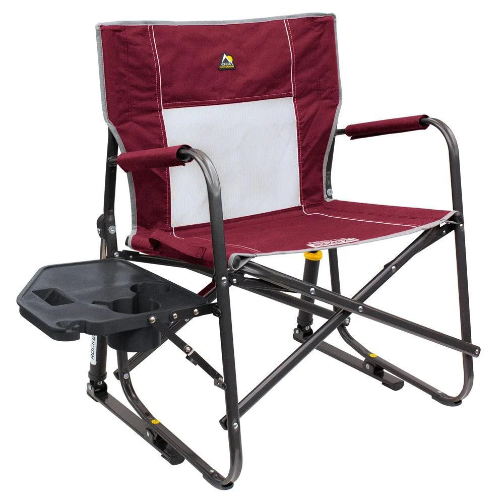 GCI Outdoor Freestyle Rocker XL Portable Folding Rocking Chair, Outdoor Camping Chair with Side Table, Aluminum - OVERLANDERS Outfitter