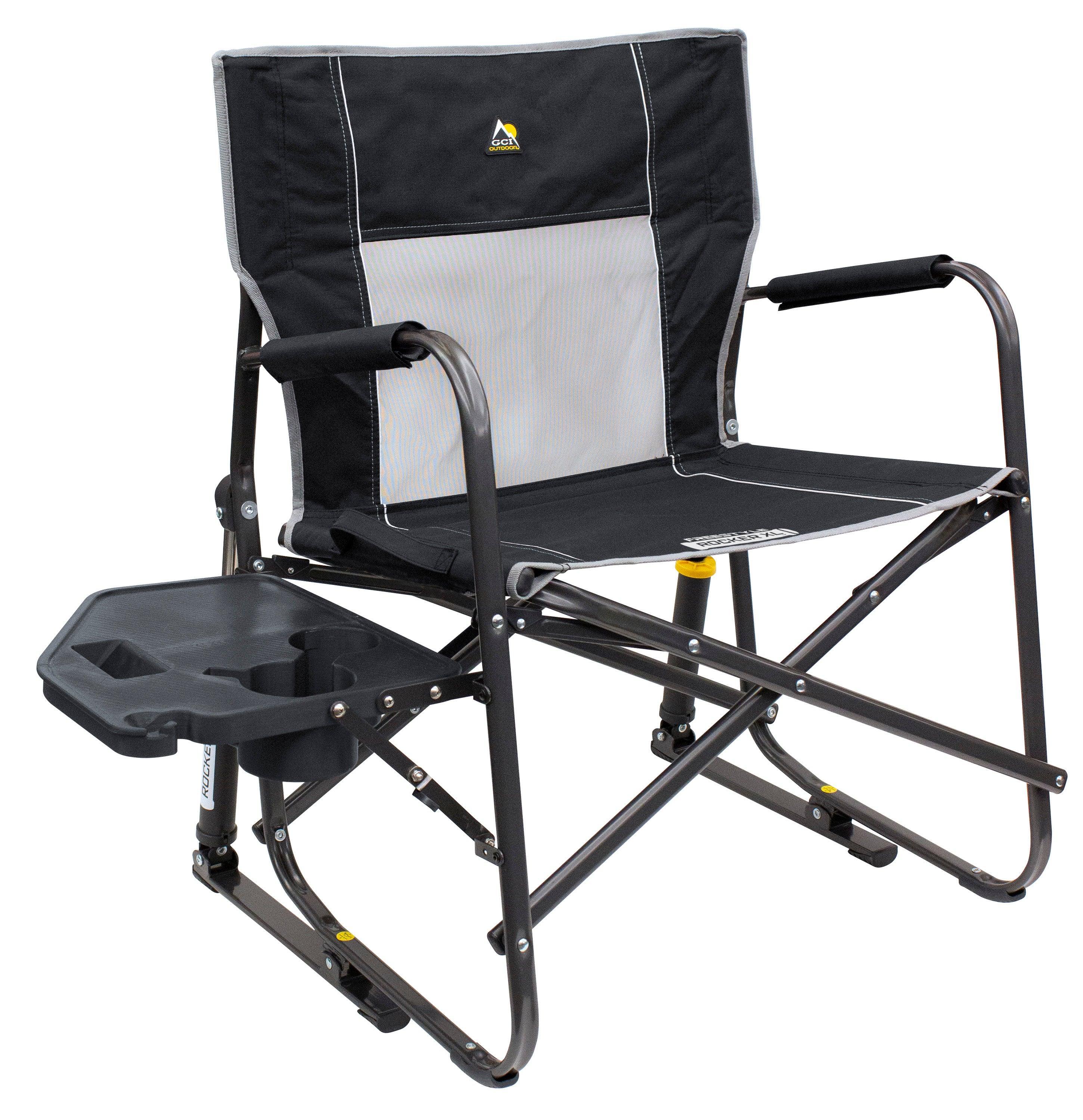 GCI Outdoor Freestyle Rocker XL Portable Folding Rocking Chair, Outdoor Camping Chair with Side Table, Aluminum - OVERLANDERS Outfitter