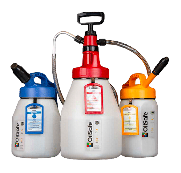 DRIVEN OILSAFE Stumpy Spout high-flow transfer container lid for oil and fluid transfer, compatible with oil and fluid transfer containers.