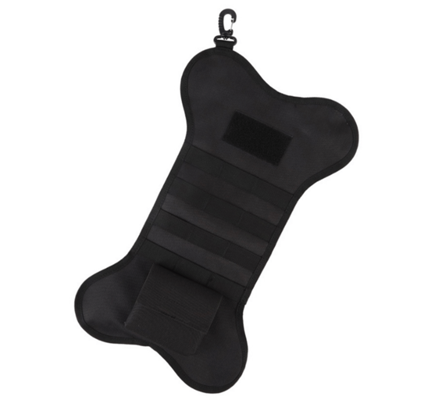 SFT2 Tactical dog bone Christmas stocking filled with festive decorations and pet-themed gifts.