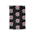Dojo Designs golf towel with 16x24-inch front view showing soft fabric and embroidered logo for golf accessories.