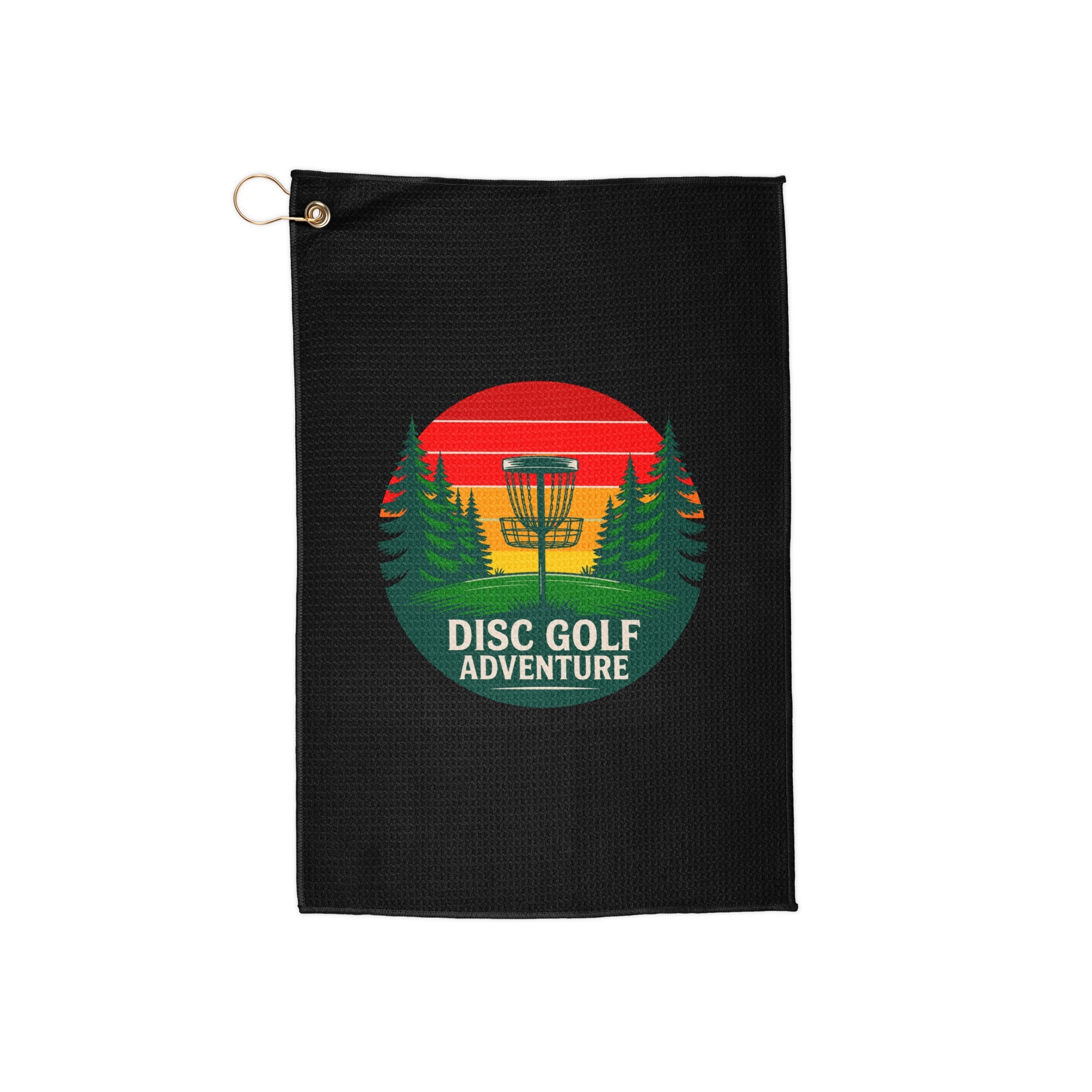 Dojo Designs golf towel in 16x24 inches with front design, made of absorbent material for cleaning golf clubs and balls.