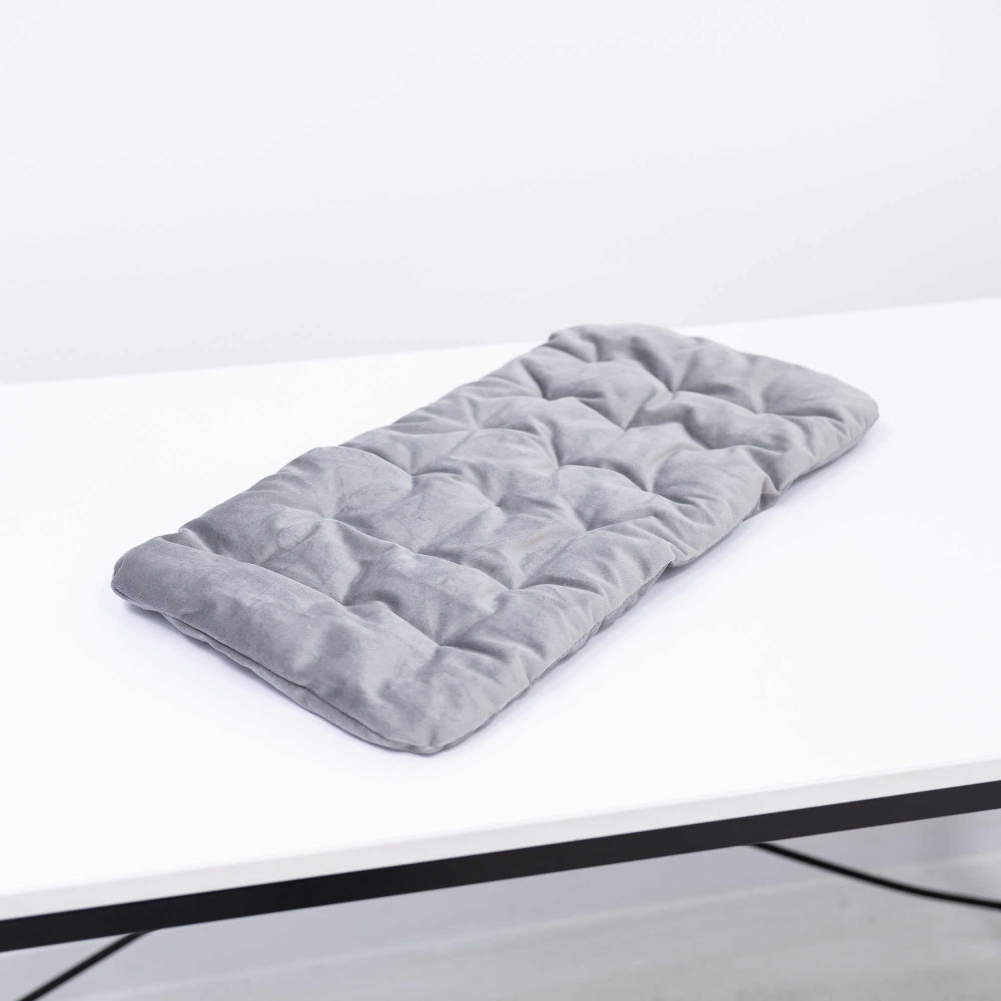 Gray sleeping cat pillow by Enjoy The Wood, a cozy bed cushion with a realistic cat design for comfortable sleep or decor.