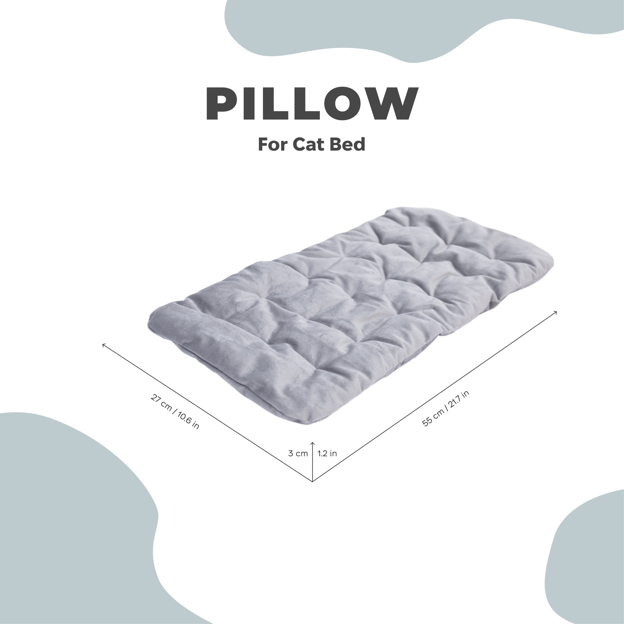 Gray sleeping cat pillow by Enjoy The Wood, soft bed cushion shaped like a resting feline for cozy bedding decor.