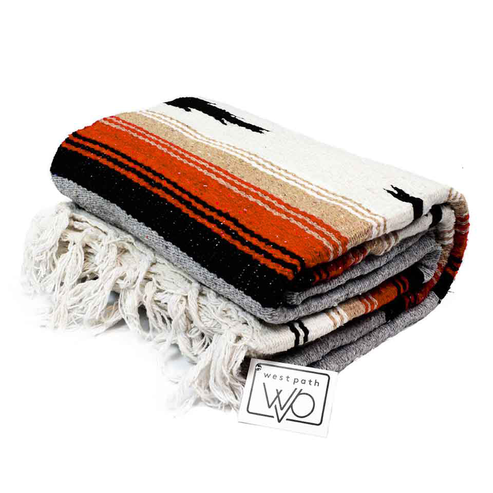 Grey Baja Mexican Diamond Yoga Blanket - OVERLANDERS Outfitter