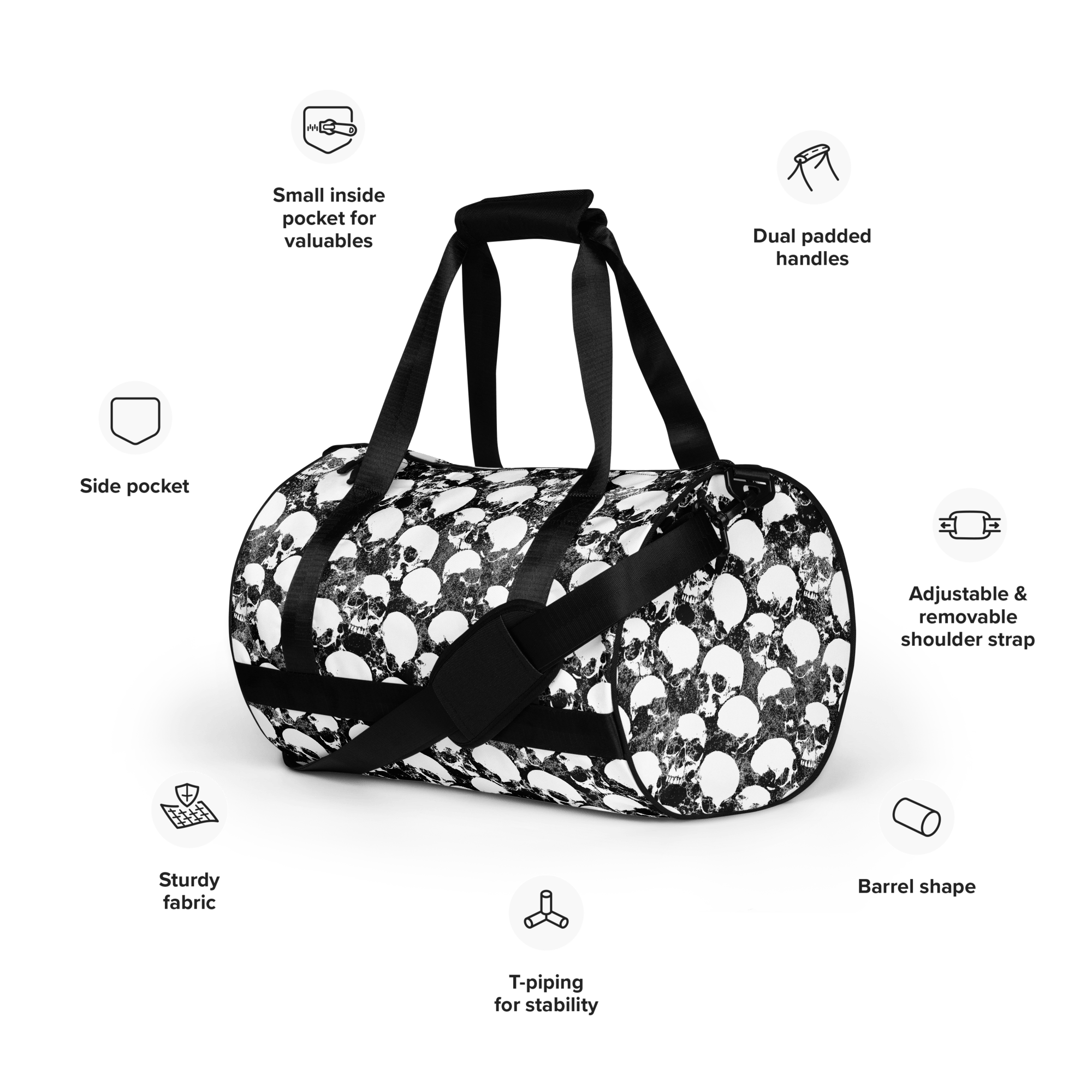 Grunge Skull Gym Bag