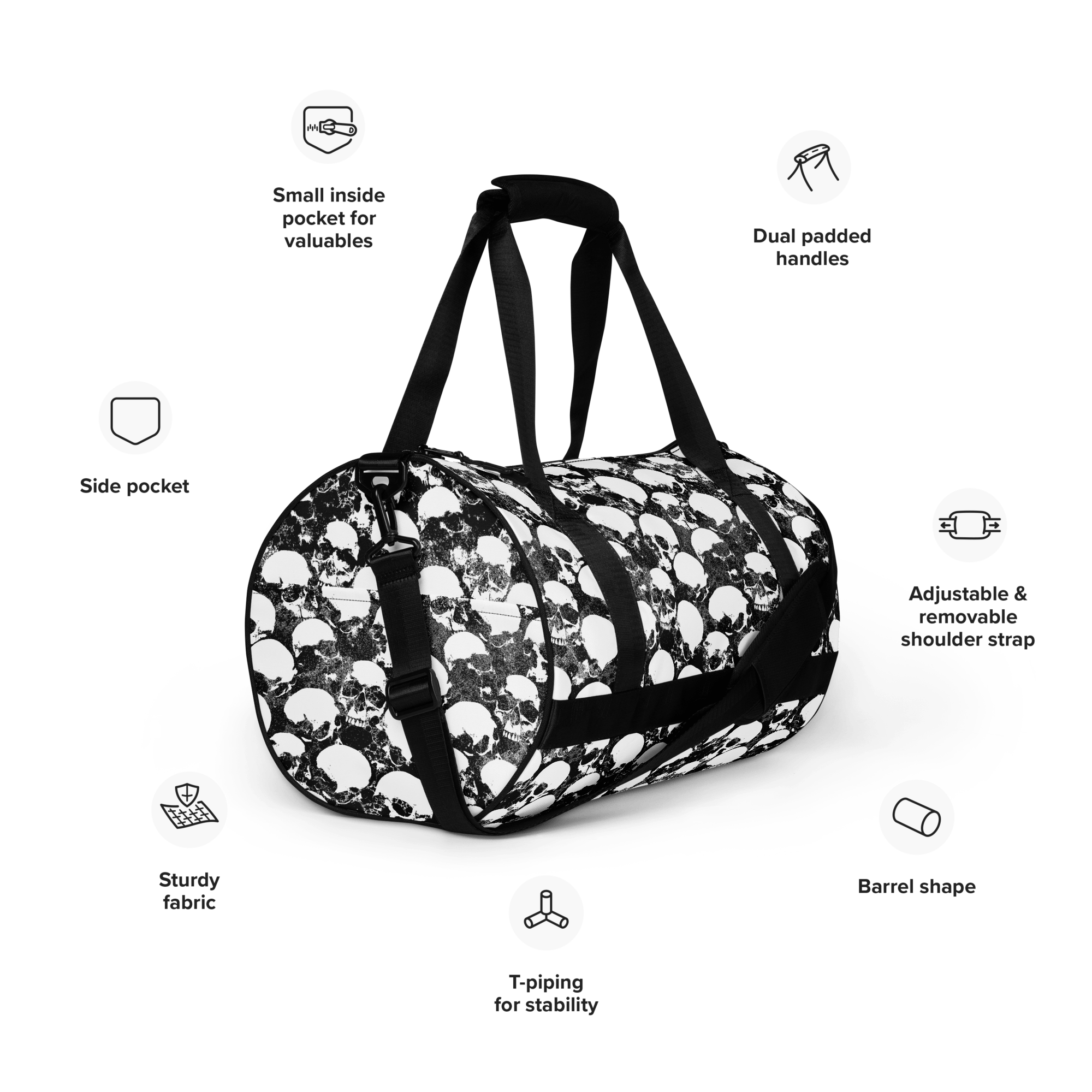 Grunge Skull Gym Bag