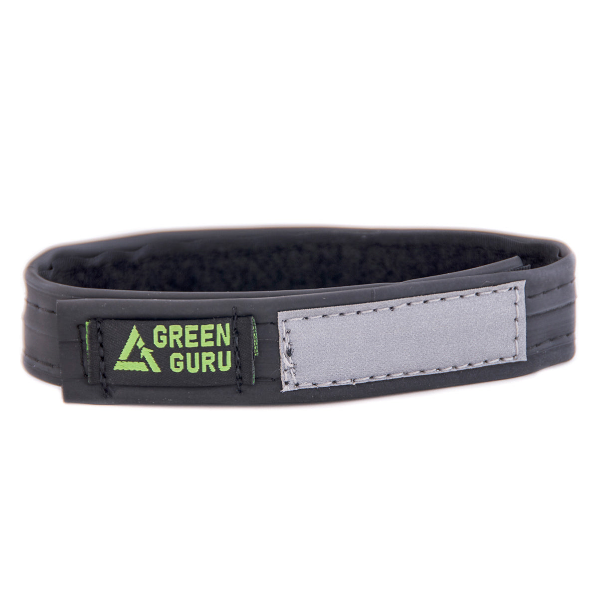 White Green Guru narrow ankle strap by ZEITBIKE, close-up of adjustable strap for bike accessories on a plain background.