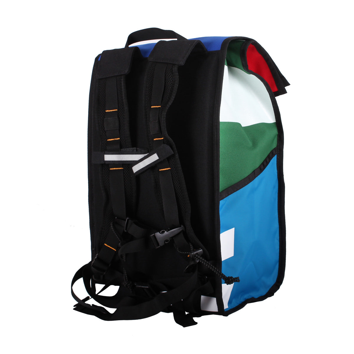 Green Guru Joyride Roll Top Backpack by ZEITBIKE, showing the durable roll-top closure and spacious interior for commuting and outdoor use.
