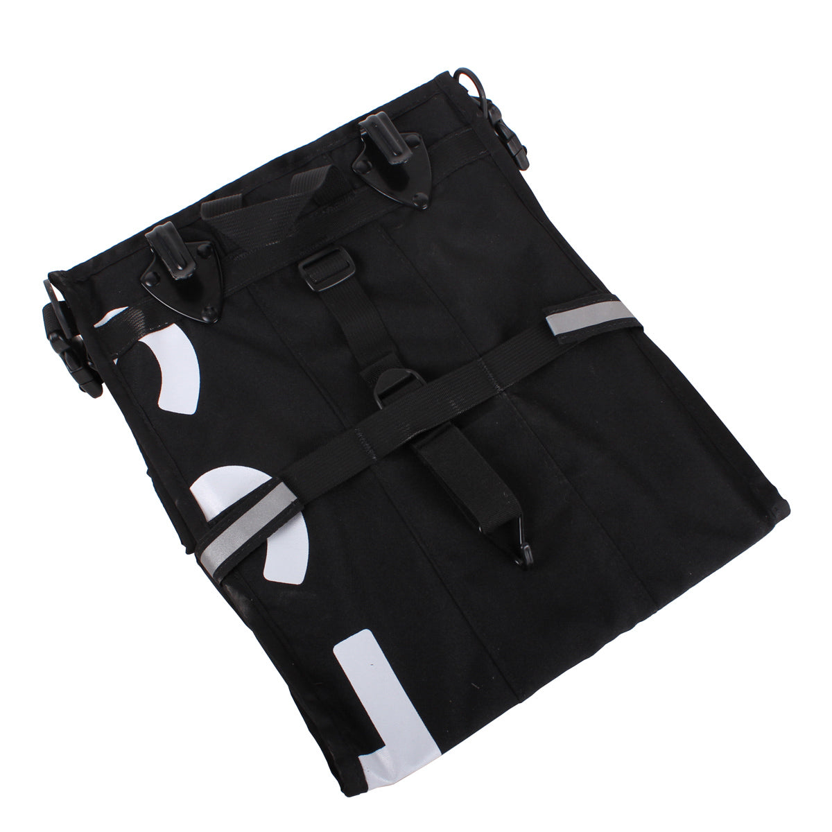 Green Guru Freerider Grocery Pannier by ZEITBIKE, black and white bag designed for bike storage and transport.