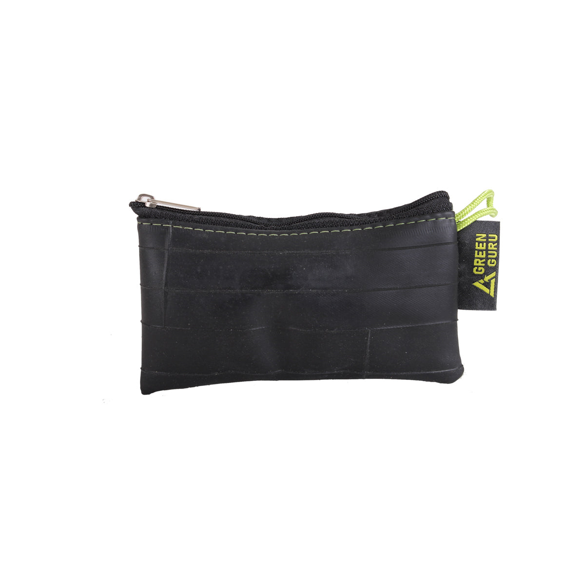Closed green small zipper pouch from ZEITBIKE's Green Guru bags and panniers collection, featuring a compact design and zipper closure.