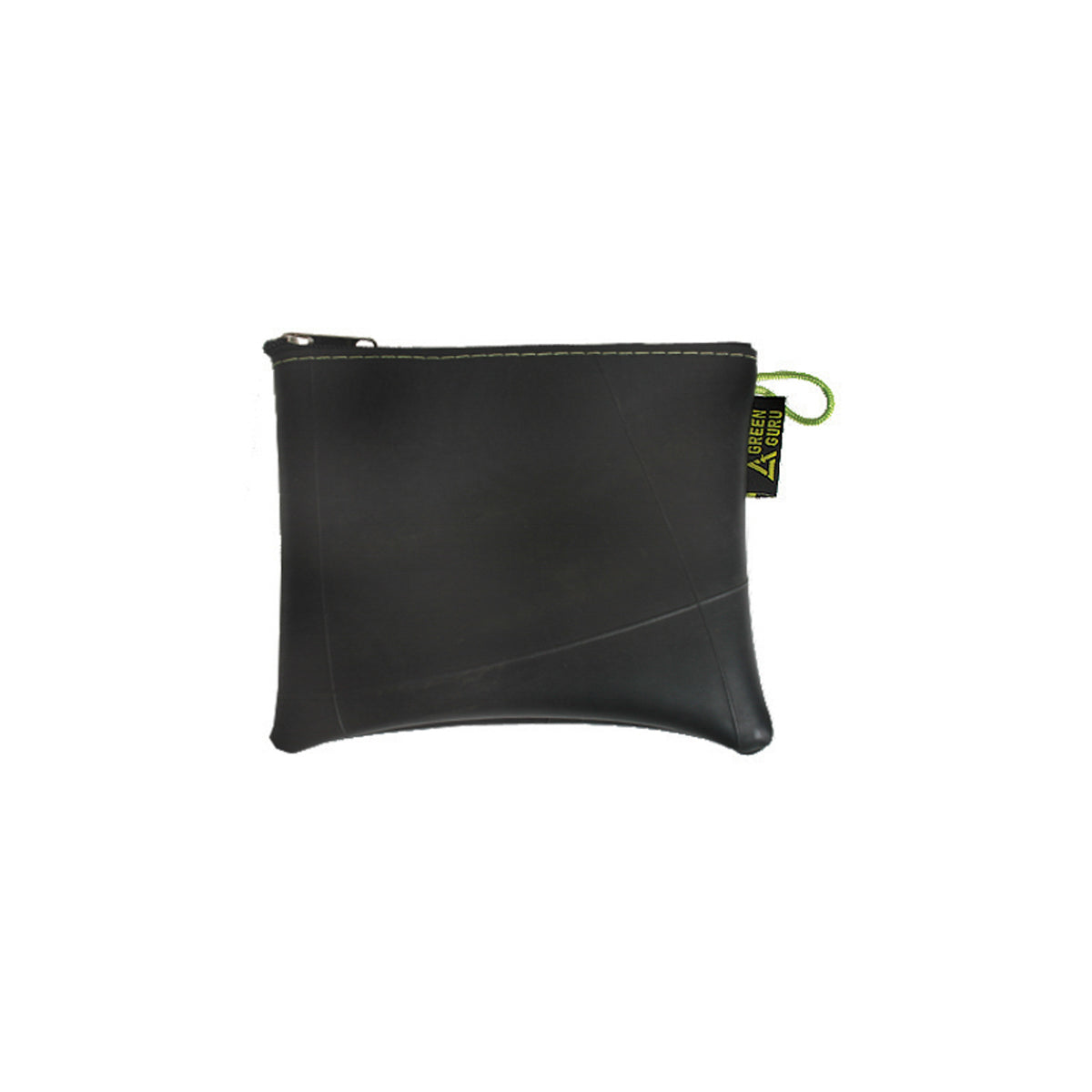 Large green zipper pouch from ZEITBIKE's Green Guru collection, featuring a durable bag or pannier with a closed zipper.