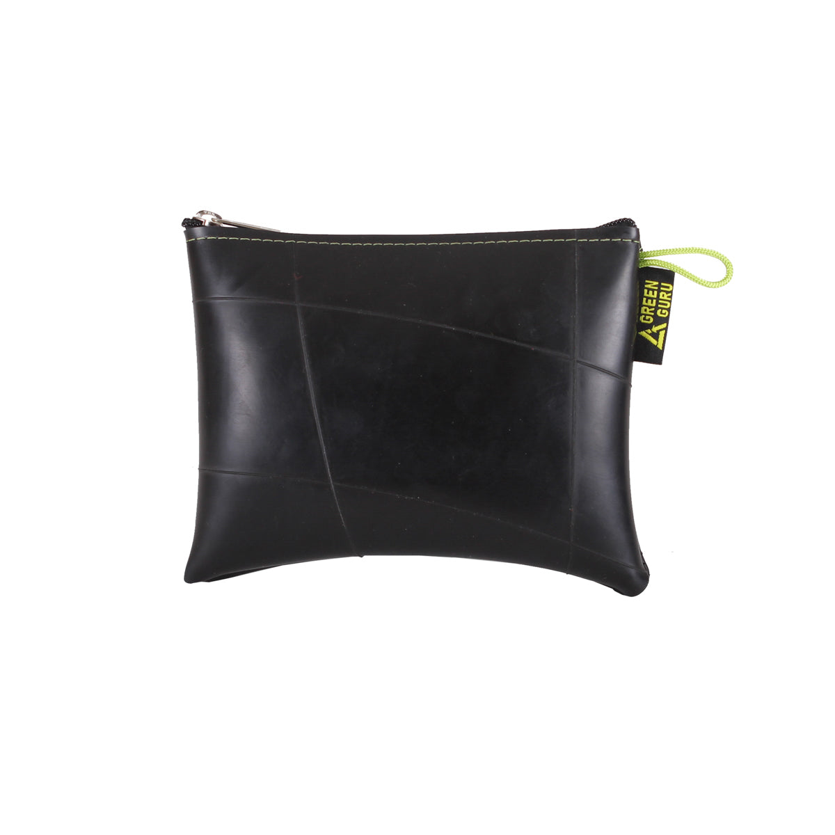 Green Guru large zipper pouch from ZEITBIKE, closed, showing durable fabric and zipper closure, ideal for storage and organization.